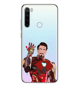 Redmi Note 8 Uyumlu Iron Man Desenli Şeffaf Telefon Kılıfı