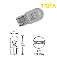 Northcity Trifa T20 Dipsiz Park Ampulü Tek Duy 1 Adet Sarı