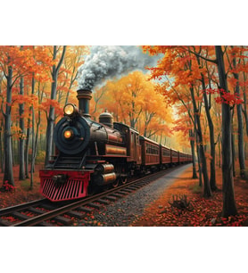 Nova Puzzle 1000 Parça Buharlı Sonbahar Yolculuğu Puzzle - Kara Tren