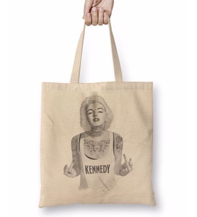 Marilyn Monroe 02 Bez Çanta Uzun Saplı