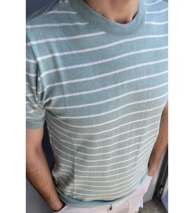 Erkek Slim Fit Triko T-Shirt Fitilli Yazlık Premium Basic Tişört