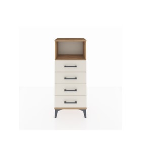 Arges Komodin Tek Raflı 4 Çekmeceli 44x30x106 Çam-Aytaşı