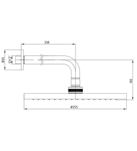 ECA Myra Banyo Yuvarlak Duvardan Duş Başlığı 25x25 Mat Siyah Renkli 102145034C1