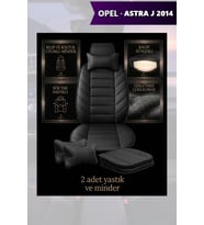 opel astra j 2014 Koltuk ve Kılıf uyumlu Siyah Yastık Minder Lüks 2 Minder 2 Yastık