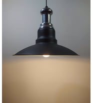 RİOLİGHT RETRO GÜMÜŞ ASKILI TEKLİ METAL SARKIT AVİZE ŞAPKA ÇAPI: 30CM (Siyah)