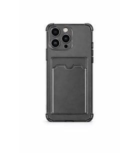 iPhone 16 Pro Kartlıklı Antişok Kılıf Füme