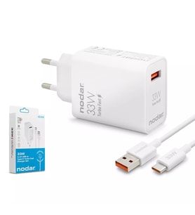 NODAR ND1006 Xiaomi ve Samsung Uyumlu 33W Turbo Fast Type-C Şarj Seti