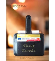 Kişiye Özel İsimli Siyah Kartlık Düğmeli