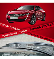 Peugeot 508 2018-2022 Bagaj Üstü Slim Yarasa Spoiler Piano Black Parlak Siyah