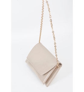 Kadın Vizon Zarf Tasarım 2 Bölmeli Mini Zincir Askılı Çıt Çıt Kapama Clutch Ve El Çantası
