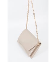 Kadın Vizon Zarf Tasarım 2 Bölmeli Mini Zincir Askılı Çıt Çıt Kapama Clutch Ve El Çantası