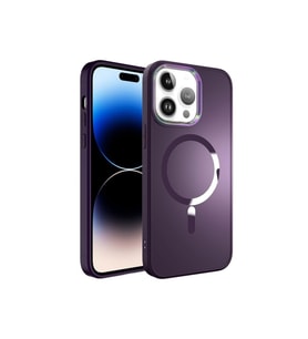Apple iPhone 14 Pro Max Uyumlu Kılıf M-safe Wireless Şarj Özellikli Zore Stil Kapak (Koyu Mor)