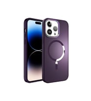 Apple iPhone 14 Pro Max Uyumlu Kılıf M-safe Wireless Şarj Özellikli Zore Stil Kapak (Koyu Mor)