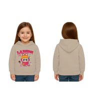 Unisex Baskılı Çocuk Swaetshirt Labubu Baskılı Kapüşonlu 3 İplik Şardonlu (Taş)