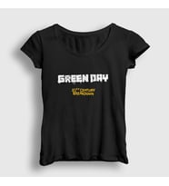 Presmono Kadın Siyah Breakdown Green Day T-Shirt 55539tt
