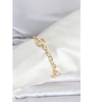 CM 14K Gold Renk Lazerli Halka Model Kadın Bileklik TJ-BB8300
