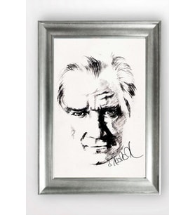 Gümüş Çerçeveli Atatürk Tablo cv815