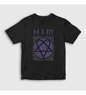 Presmono Unisex Çocuk Siyah Roses Him T-Shirt 81162tt
