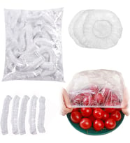100’lü Yeniden Kullanılabilir Elastik Plastik Kase Kapakları – Şeffaf, 12x30 cm, Hava Geçirmez Gıda Saklama Bonesi, Ev ve Restoran İçin
