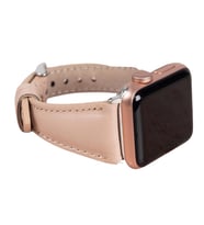 Apple Watch Uyumlu Deri Kordon 42-44-45mm Slim NU1 (Pembe)
