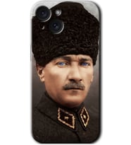 İphone 15 Kılıf HD Desen Baskılı Kılıf - Başkomutan Atatürk