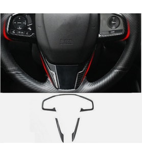 Honda Civic FC5 FK7 Karbon Fiber Direksiyon Düğmesi Kaplama 2016-2020 3 PARÇA