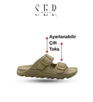 Kadın Terlik – Esnek Anatomik Tabanlı Ayarlanabilir Çift Tokalı Kadın Terlik Mint Yeşil
