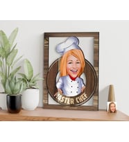 BK Gift Kişiye Özel Kadın Chef Karikatürlü 3D Ahşap Tablo, Sevgiliye Hediye, Arkadaşa Hediye, Yıl Dönümü Hediyesi, Doğum Günü Hediyesi-1