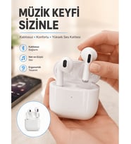 Yeni Nesil Bluetooth Kulaklık Beyaz Çağrı Cevaplayabilen Kablosuz Yeni Nesil