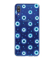 PrintiFy Samsung Galaxy M10 ile Uyumlu 1mm Slim Fit Nazar Boncuğu 1 Baskılı Şeffaf  Kılıf