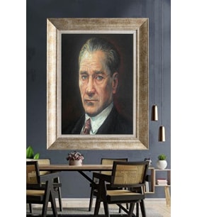 Gümüş Çerçeveli Atatürk Tablo za275