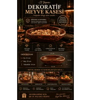 El Yapımı Dekoratif Meyve Kasesi 41x25 cm – Kırılmaz Şık Sunum Kasesi, Kuruyemiş & Ekmek Servis Tabağı