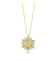Topaz Taşlı Lotus Altın Kaplama Kolye  KLY27 (Gold)