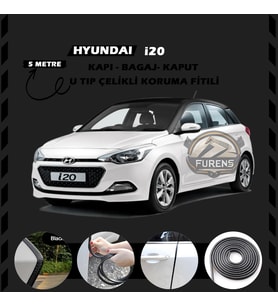 Hyundai İ20 Oto Araç Kapı Koruma Fitili 5metre Parlak Siyah Renk