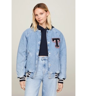 Tommy Hilfiger LETTERMAN DENIM JACKET CH7011 Kadın Denim Ceket DW0DW182021AB