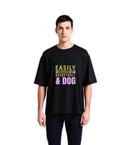 Erkek Oversize Basketbol Köpek Baskılı Tişört Rahat Kesim Günlük Giyim Renkli Desen Modern Şık Zarif