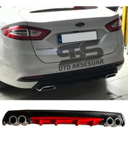 Ford Mondeo MK4 Difüzör Arka Tampon Eki 4 Egzoz Çıkışlı Kırmızı Lüx Tip