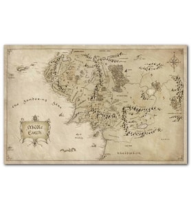 Cakatablo The Lord of the Rings Ortadünya Haritası MDF Tablo