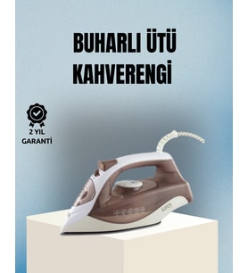 2200 Watt Buharlı Ütü Kahverengi Seramik Taban Şok Buharlı
