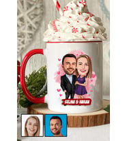 Sevgiliye Romantik Yıldönümü Hediyesi Karikatürlü Kırmızı Kupa Bardak
