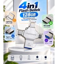 4in1 128GB USB Flash Bellek Lightning Type-C USB-A MicroUSB Girişli Çok Amaçlı Bellek