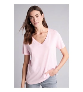 Defacto Basıc Penye Pembe Kadın T-Shirt W9578AZ/PN441