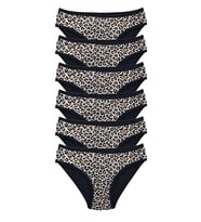 6 Adet Leopar Desenli Likralı Yumuşak Dokulu Kadın Slip Külot