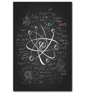 Cakatablo Atomik Araştırma Çizim Üzerinde Formüller MDF Tablo