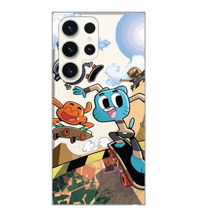 Samsung Galaxy S23 ULTRA Uyumlu Gumball Tasarımlı Şeffaf Telefon Kılıfı
