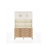Arges Dolap 8 Raflı 8 Çekmeceli 3 Kapaklı 132x30x195 Aytaşı-Aytaşı/Çam
