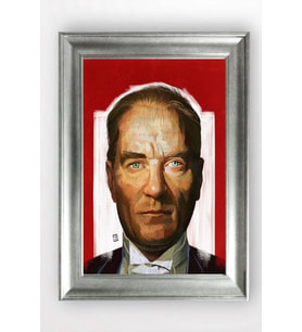 Gümüş Çerçeveli Atatürk Tablo cv1156