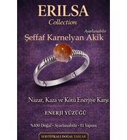 Sertifikalı Nazar Koruma Enerji Yüzüğü – Şeffaf Karnelyan Ayarlamalı İnce Kasa Akrep Koç Oğlak Burcu (Çok Renkli)