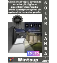 #Lamba Güneş Enerjili Bahçe Aydınlatma Teras Balkon Ledli Hareket Sensörlü Solar Dış Mekan Lambası