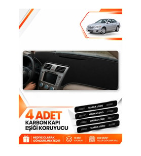 TOYOTA CAMRY (2006-2012) Uyumlu Ön Torpido Koruma Kılıfı Halısı - Siyah